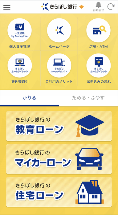 トップページの画面