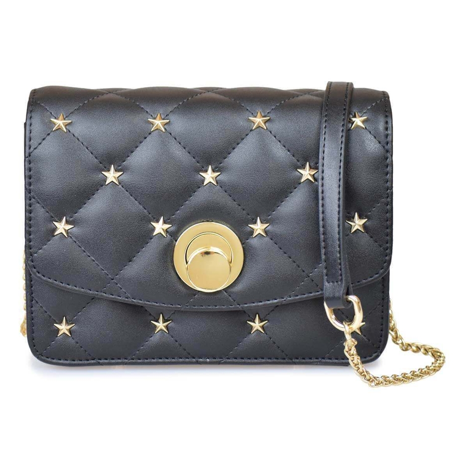 キルティングスタッズショルダーバッグ ブラック