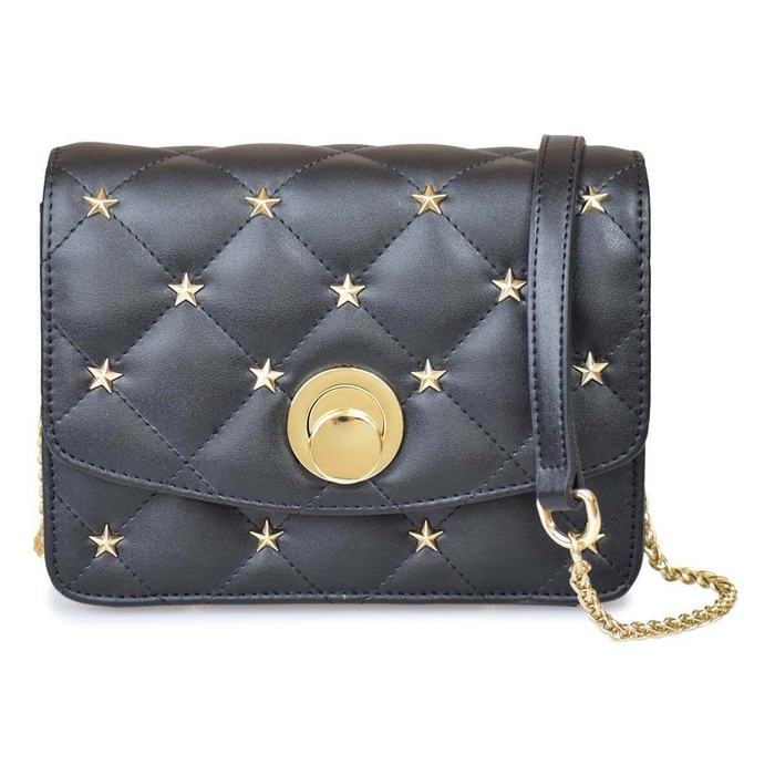 キルティングスタッズショルダーバッグ ブラック