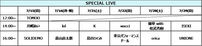 SPECIAL LIVE情報一覧