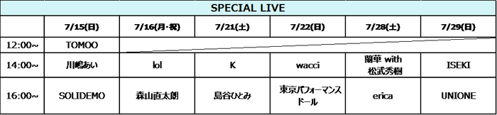 SPECIAL LIVE情報一覧