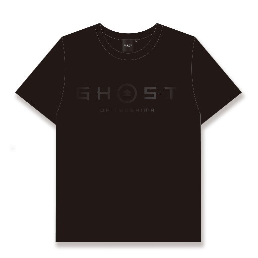 Ghost of Tsushima ロゴ&家紋Tシャツ (GHOSTデザイン)ブラック表