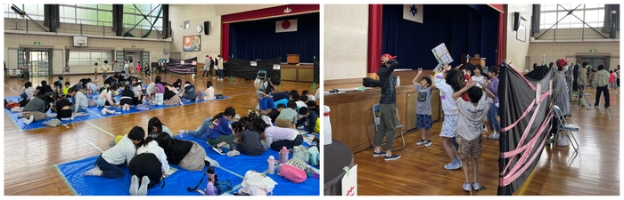 謎解きレクリエーションを体験している子ども達の様子