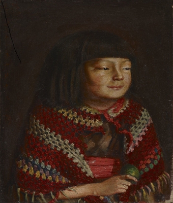 重要文化財 麗子微笑 岸田劉生筆 大正10年(1921)東京国立博物館蔵 展示期間:7月24日~9月9日