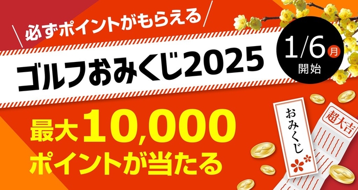 最大10,000 ポイントが当たる『ゴルフおみくじ2025』を1/6 から開催