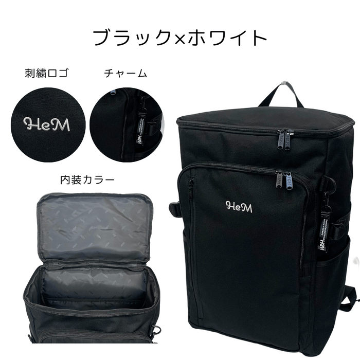 HeM ロビン・ボックス型　ブラック×ホワイト