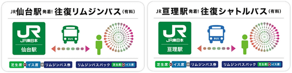 仙台駅発着もしくは亘理駅発着の送迎バス