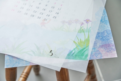 【リプラグ】glassine paper Calendar "satoyama"(グラシンペーパーカレンダー“さとやま”)