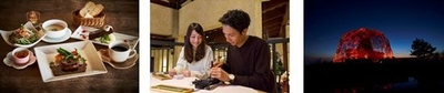 【左から】国産黒毛和牛フィレ肉のコース、シルバーアクセサリー手作り体験、自然体感展望台 六甲枝垂れ ライトアップ