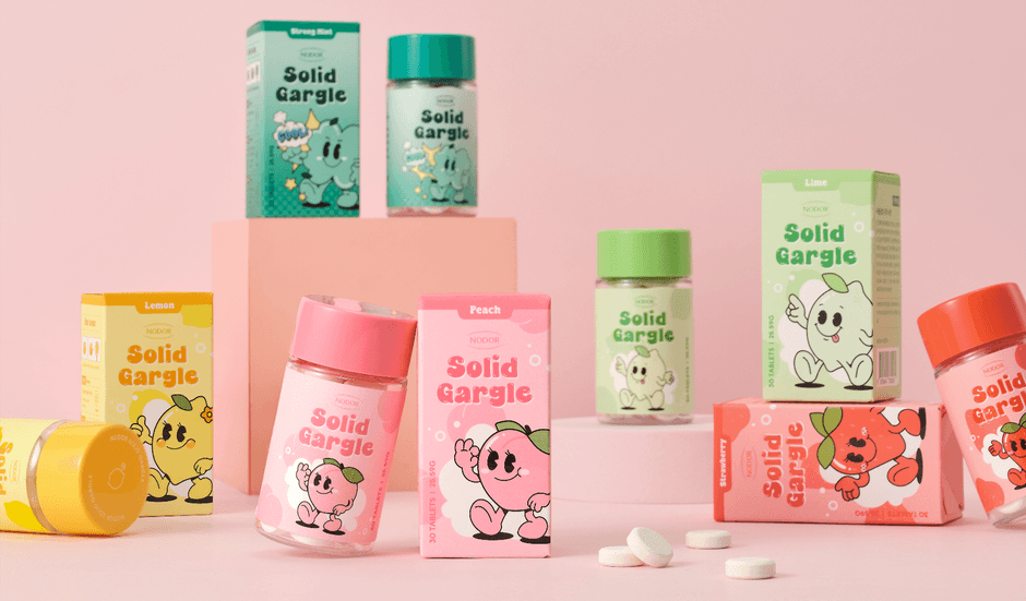 ピーチ・レモン・ストロベリー・ライム・ストロングミントのフレーバー展開