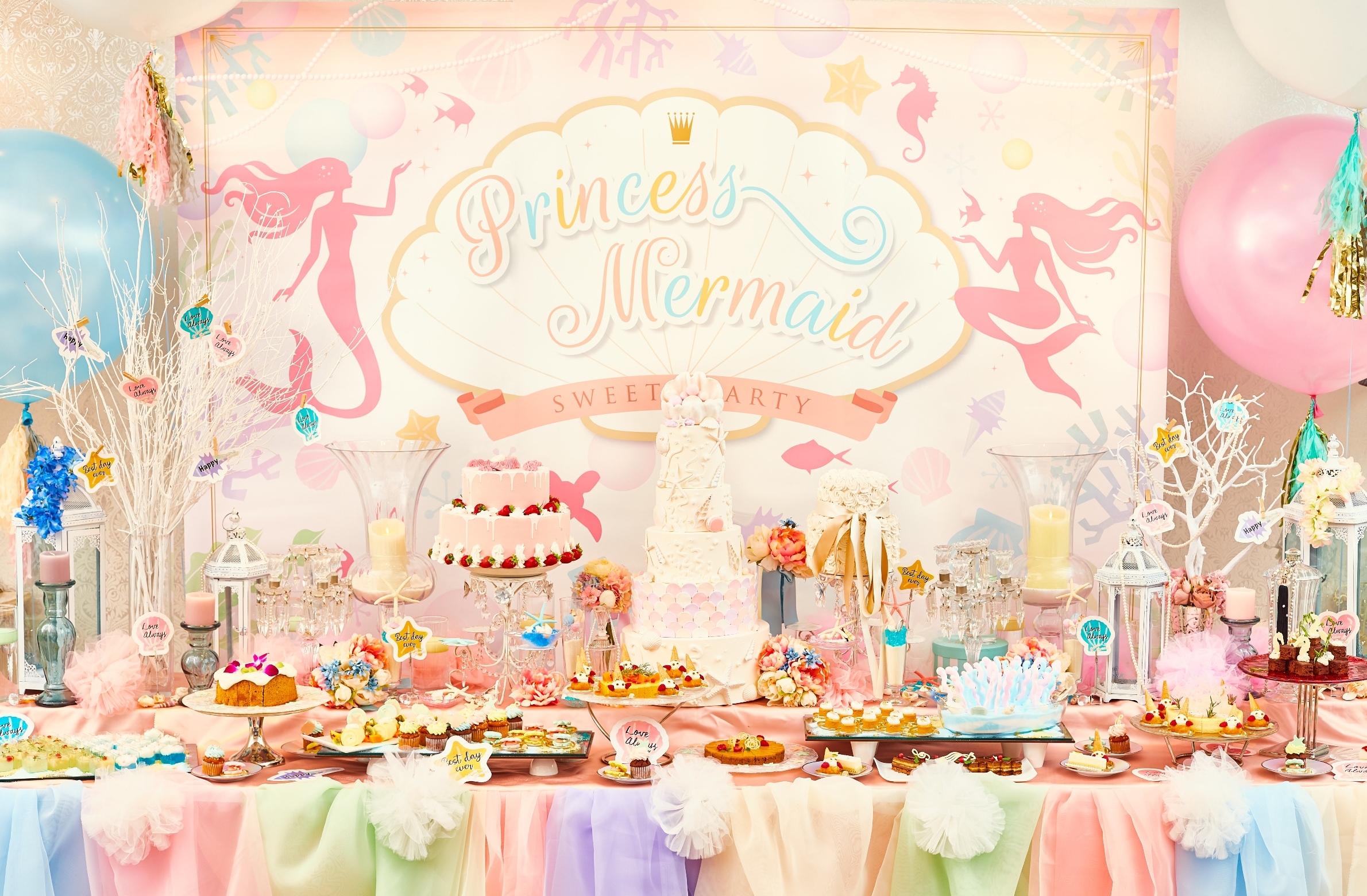 デザートブッフェ『プリンセス・マーメイドのスイーツパーティー』“人魚姫”がテーマのスイーツとシーフードたっぷりのお料理が食べ放題