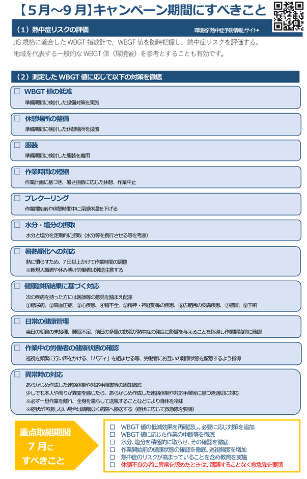 〔5月~9月〕キャンペーン期間に実施するべきこと