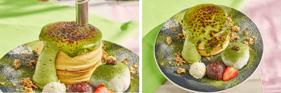 丹那抹茶の旨味ブリュレパンケーキ