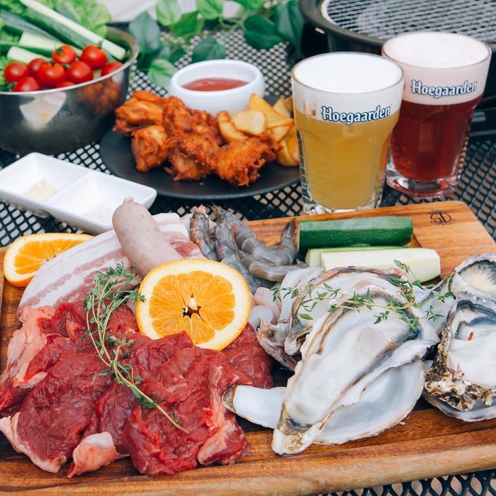 牛ロースステーキ&海鮮焼き盛り BBQ堪能プラン