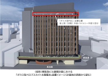 新築オフィスビル外装への採用は国内初 （仮称）東阪急ビル建替計画 （阪急阪神不動産新本社ビル）において 「ガラス型ペロブスカイト太陽電池」を実装します ～オフィスビルの新たな価値創造に向けた取組です～