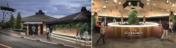 (左)リニューアル後 外観イメージ、(右)リニューアル後 店内イメージ(1)