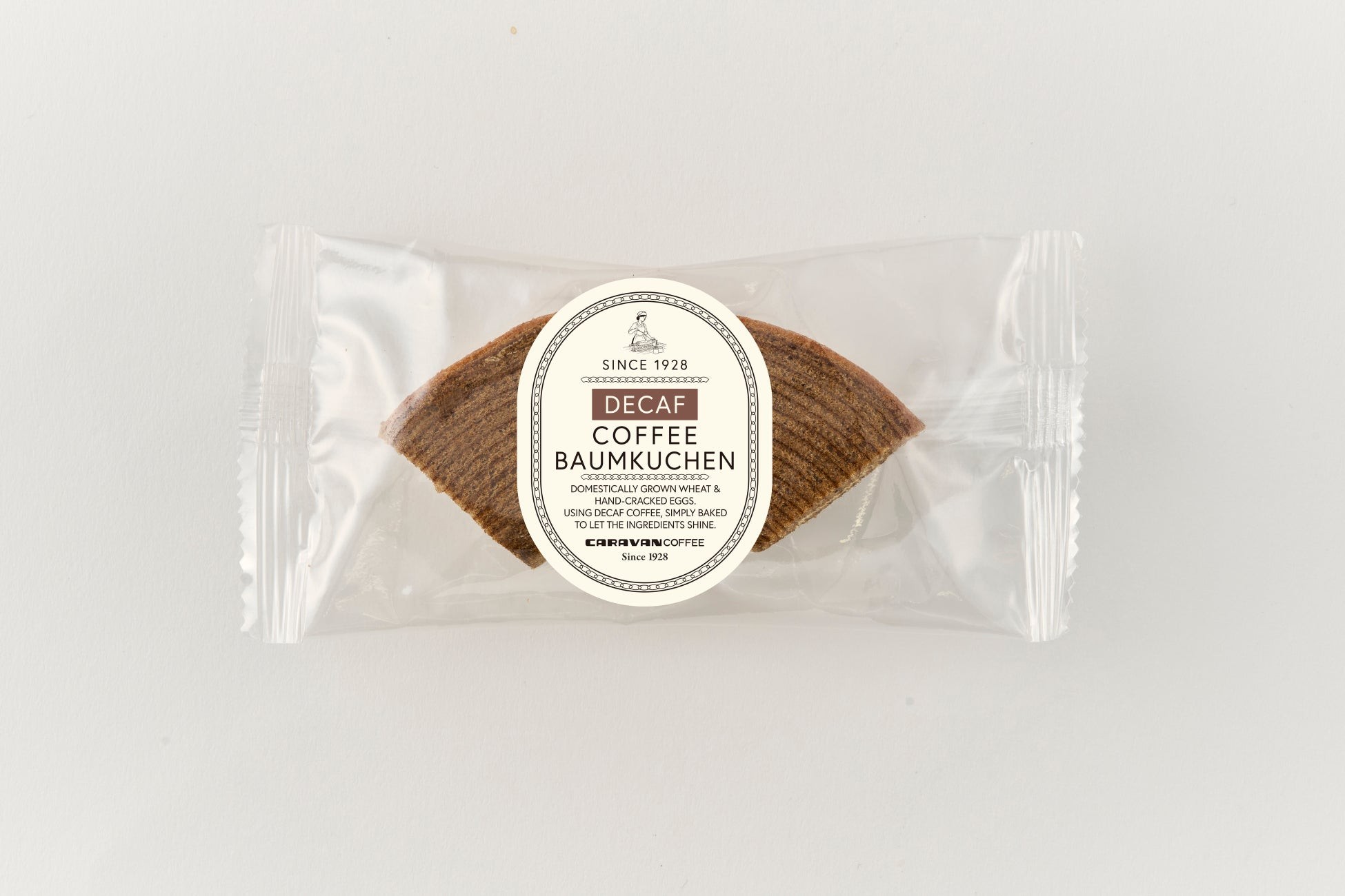 広がるデカフェ市場へ新提案。コーヒーの風味豊かな「デカフェコーヒーバウムクーヘン」を新発売!!