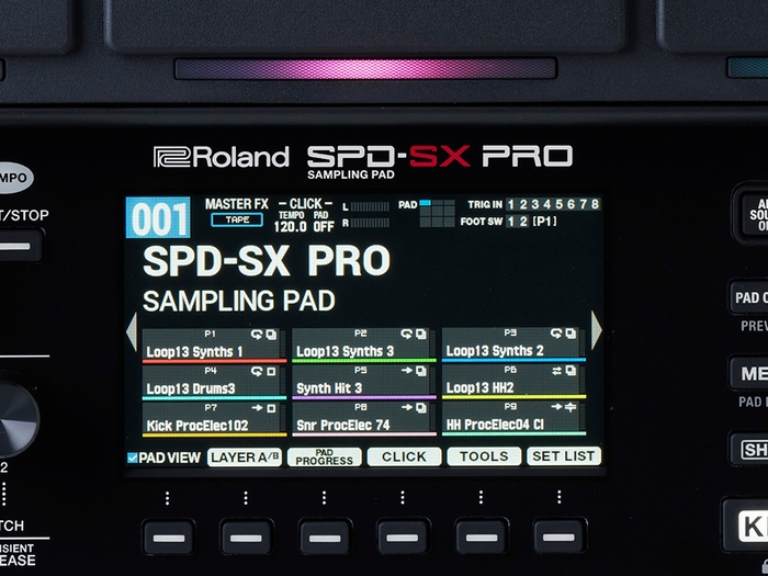 『SPD-SX PRO』の大型液晶カラー・ディスプレイ