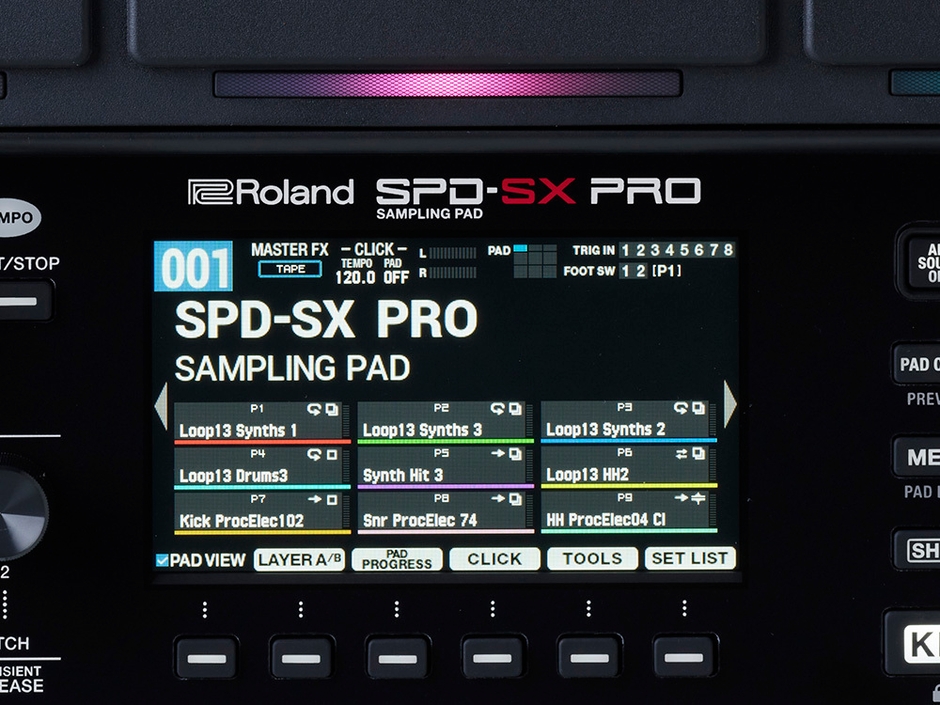 『SPD-SX PRO』の大型液晶カラー・ディスプレイ
