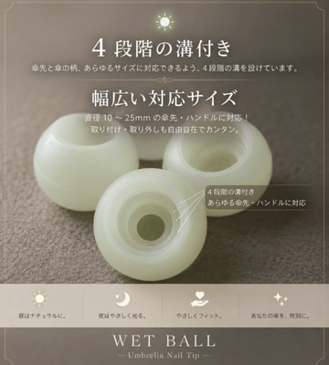 はめるだけ。 プチッ。  傘のサイズに、 「すっと馴染む。」