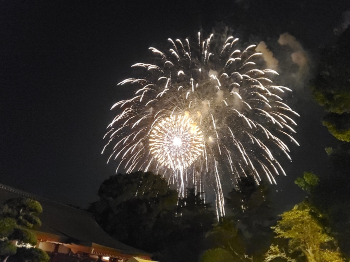 お盆の夜空を彩る慰霊花火2