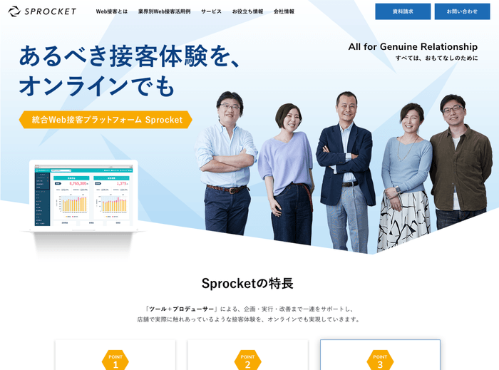 Webサイト（https://www.sprocket.bz/）