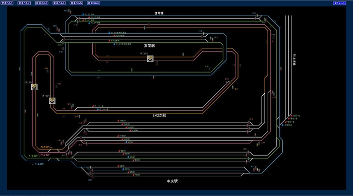 鉄道模型CTCモニタ画面