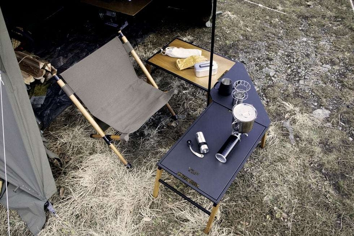 リンカブル テーブル ウッド＋アイアン＋コーナートップ　使用イメージ