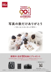 カメラのキタムラ 90周年記念キャンペーンを実施　 ～期間中 合計90名様に豪華景品が抽選で当たる！～