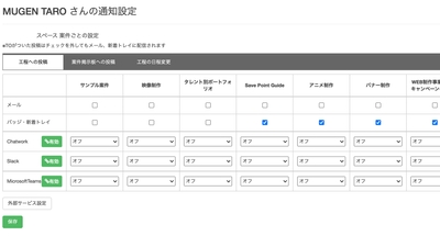 通知設定