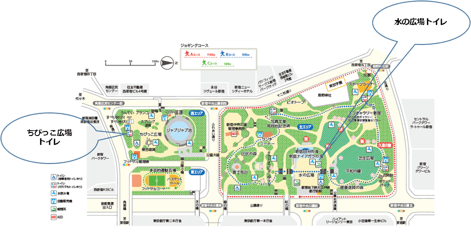 新宿中央公園 全体図