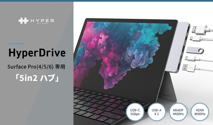 HyperDrive Surface Pro(4/5/6)専用  5in2 Hub