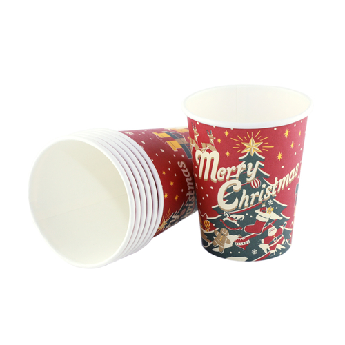 「ペーパーカップ メリークリスマス」価格：107円／サイズ：H9cm、8個入り