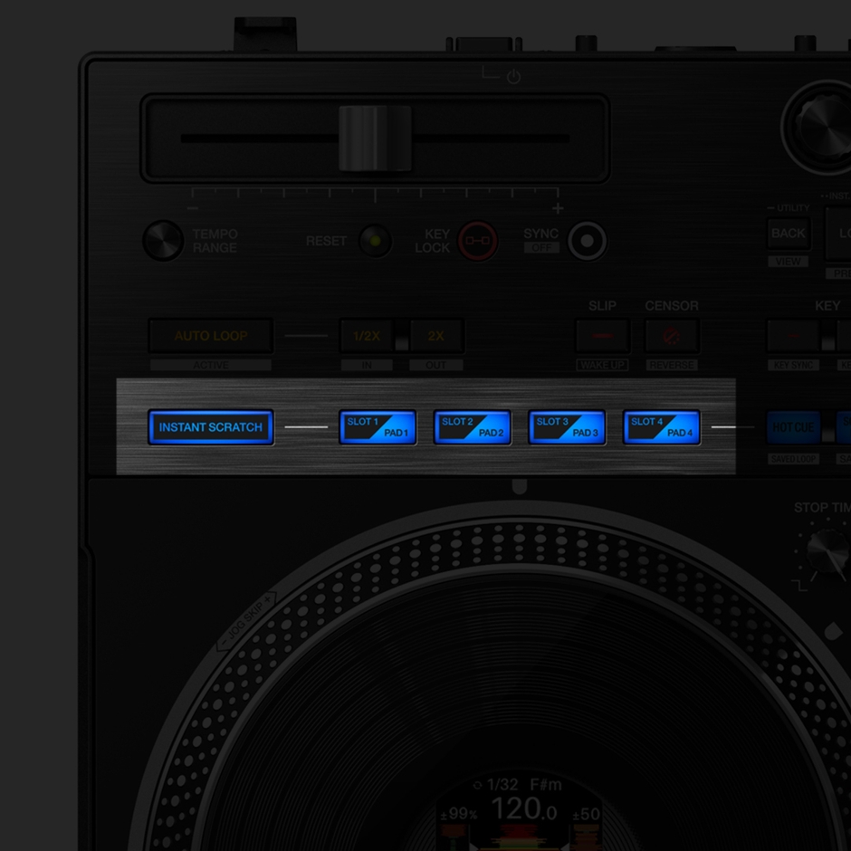 瞬時にスクラッチ音源を呼び出すINSTANT SCRATCH機能