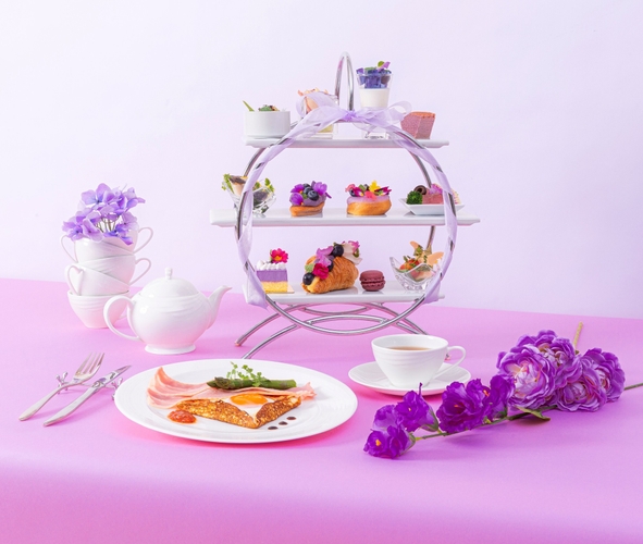 Violet Flower Afternoon Tea