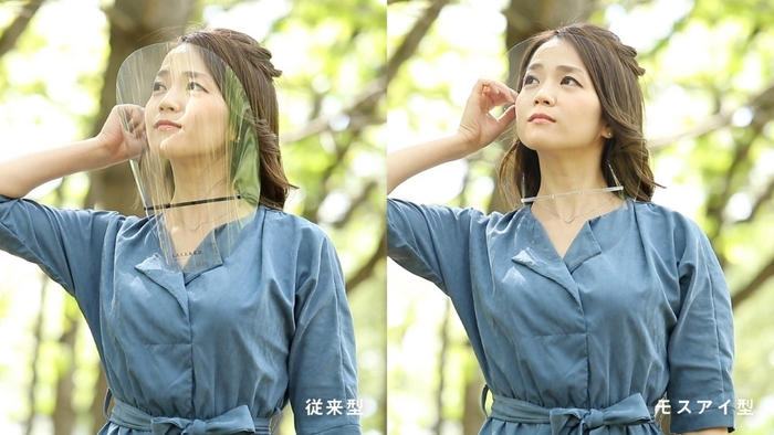 左：反射する従来型／右：透明なモスアイ型