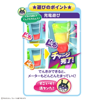 ぐるぐる充電！チャージでピカッ！ばいきんまんエネルギー工場(商品特長)
