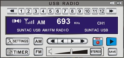 USB接続AM/FMラジオ「RDPC-101」アプリケーションソフト画面