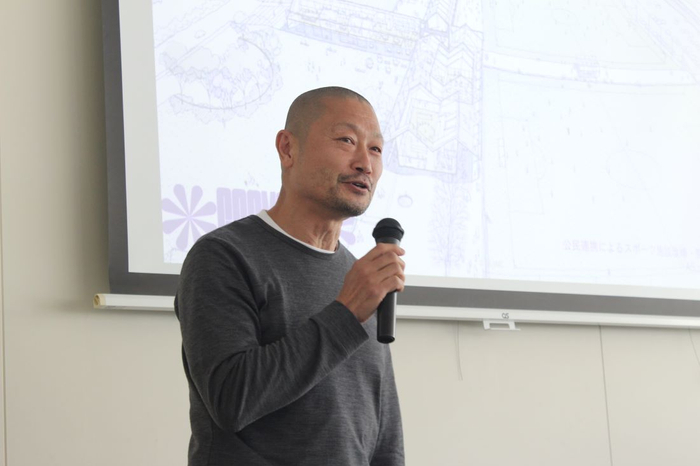 熊本県での公民連携事業プロジェクトについて話す坂口さん