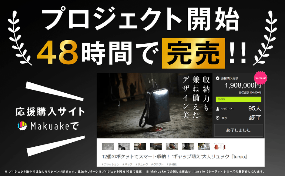 追加のリターンも全て完売しました。