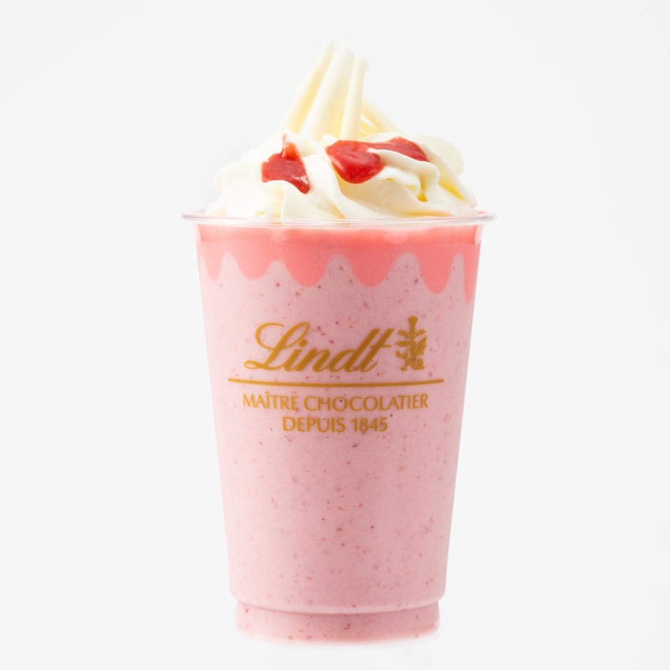 リンツ ホワイトチョコレート ストロベリー アイスドリンク