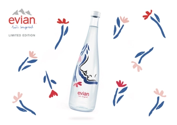 【evian(R) ×イネス・ロンジェビアル】 evian(R)のストーリーからインスピレーションを受けた 若手フランス人アーティストがデザイン 新しい限定ボトル2019年元日発売！