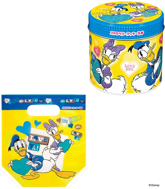 ストロベリークッキー缶(ドナルド＆デイジー)