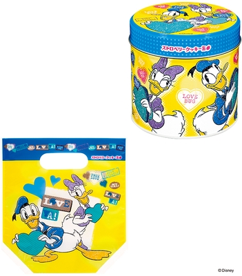 ストロベリークッキー缶(ドナルド＆デイジー)