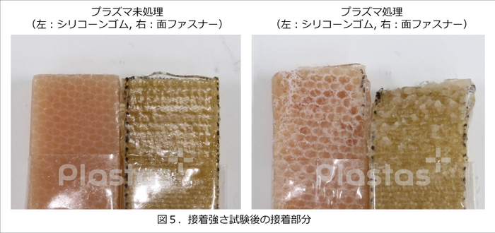 図5. 接着強さ試験後の接着部分