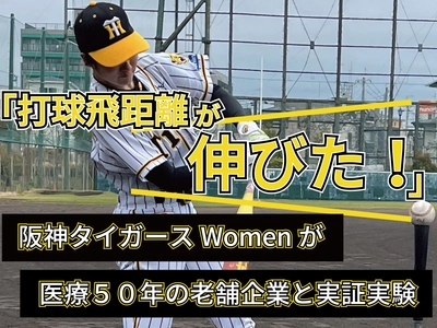 打球飛距離に大きな変化！阪神タイガース Womenと 医療50年の増富による実証実験　独自設計のウェアを開発