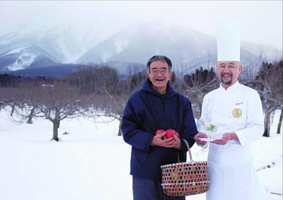 木村秋則さん、山崎隆シェフ