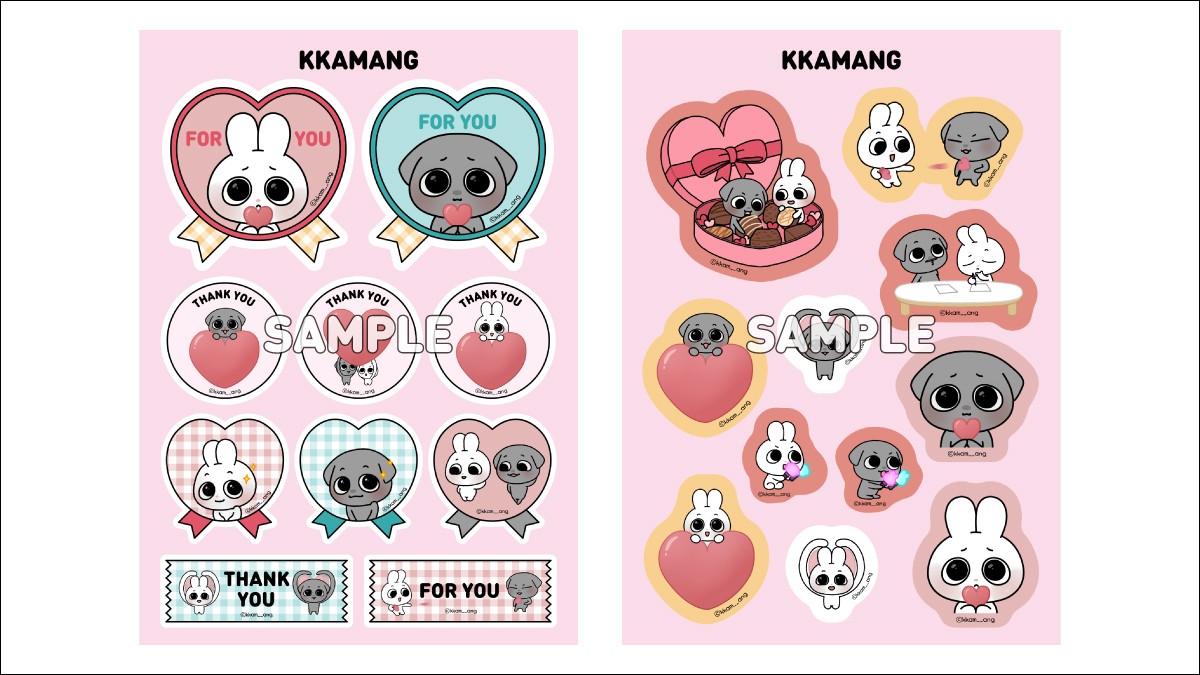 ステッカーはふたつのサイズから選択可能