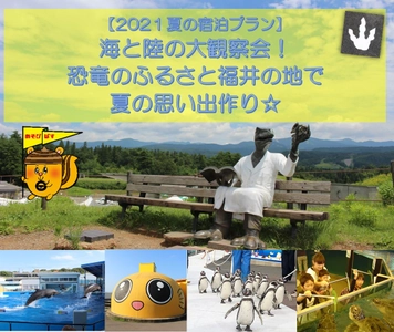 ＜7月24日出発・8月7日出発宿泊プラン＞ 海と陸の大観察会！恐竜のふるさと福井の地で夏の思い出つくり