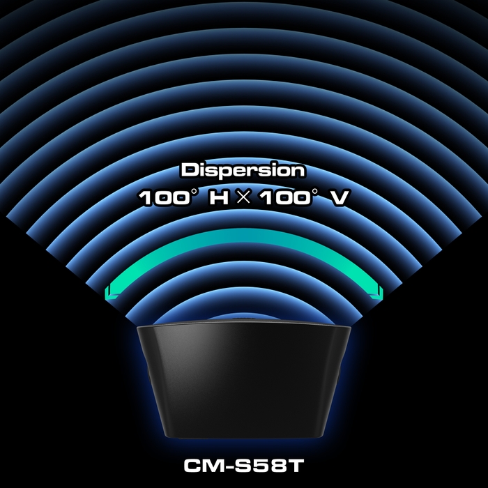 明瞭かつ滑らかな音質で空間を均一にカバー (CM-S58T)